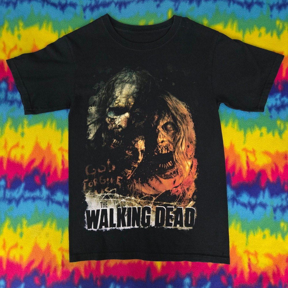 The Walking Dead Graphic T-Shirt Black 2011 AMC Horror God Forgive Us Walkers S